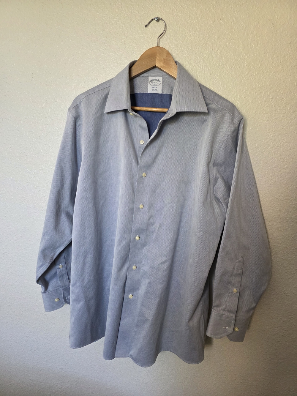 Brooks Brothers 1818 Regent Dress Shirt Mens 16.5, Blue